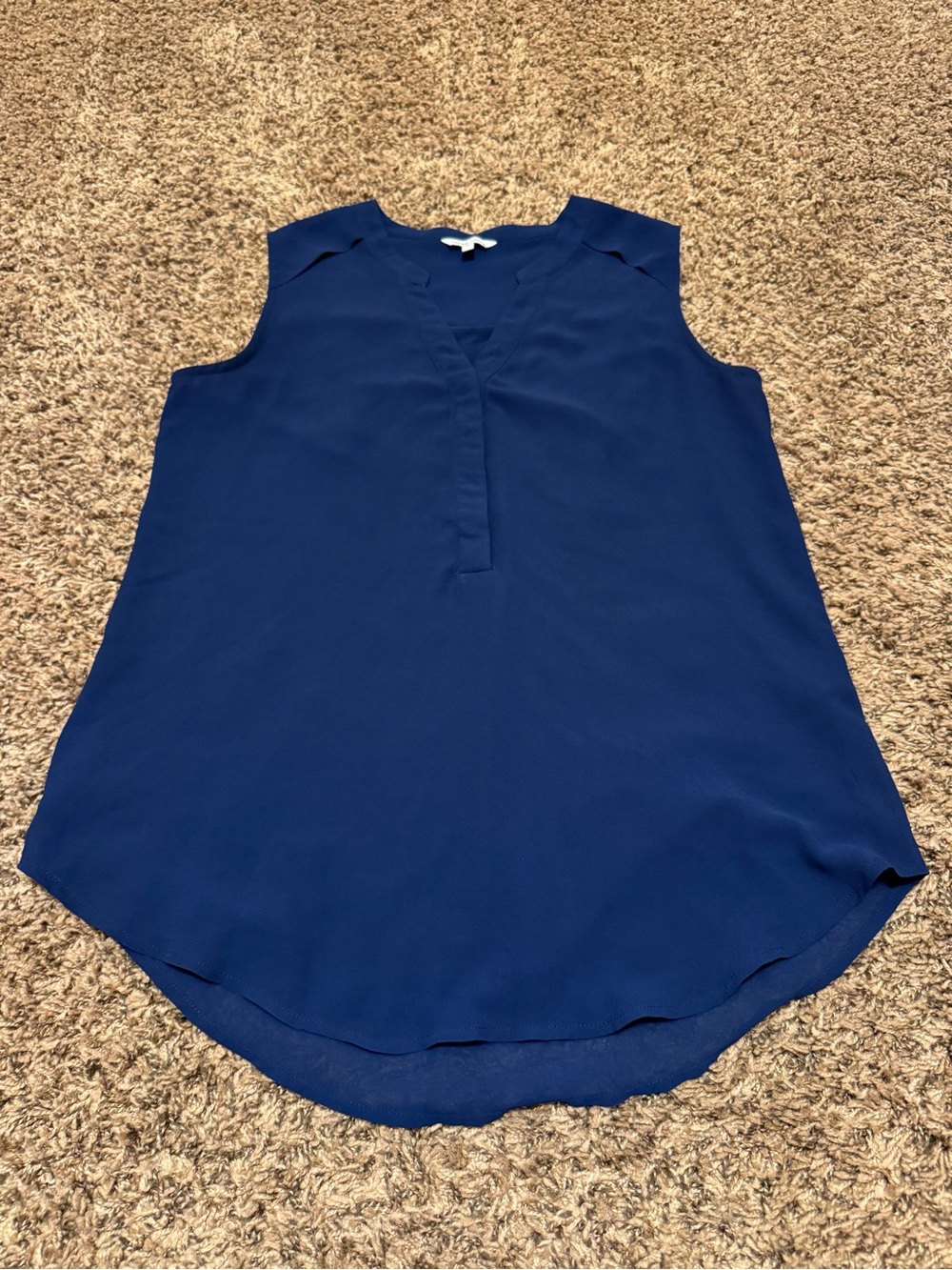 Naked Zebra Navy Blousy Tank Top